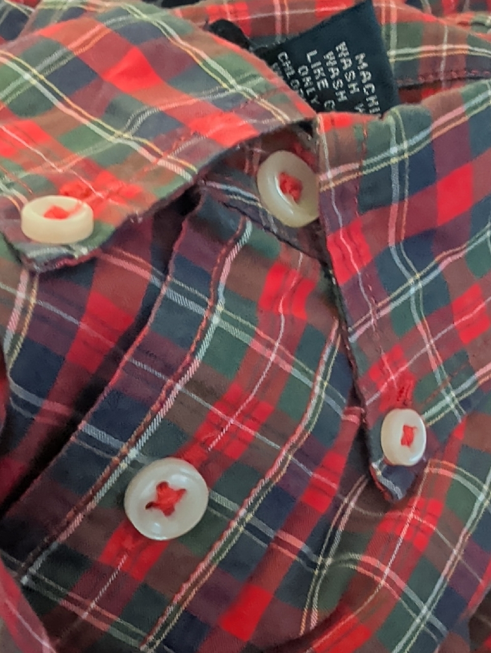 🌸 RALPH LAUREN POLO RED TARTAN PLAID BOYS 12/14 BUTTON UP - Picture 7 of 7